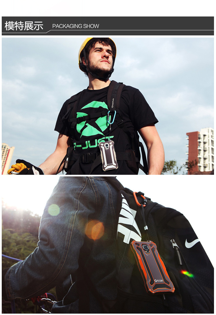 R-Just Gundam Aerospace Aluminum Contrast Color Shockproof Metal Shell Outdoor Protection Case for Samsung Galaxy S5