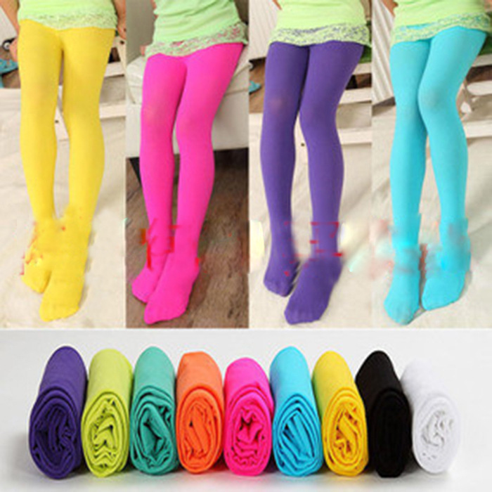 2016 autumn velvet candy color children's pantyhose children's leggings thin stockings dance socks