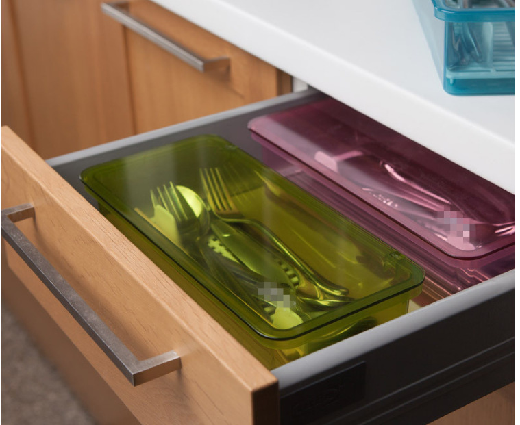 筷盒 厨房用品带盖沥水防尘餐具透明收纳盒筷子笼批发塑料