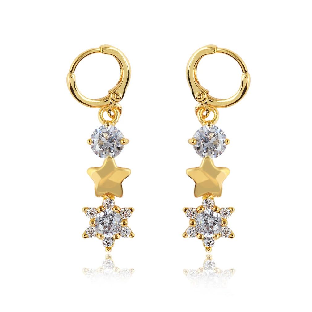 Platinum earrings for St. Valentine's Day with zircon, Birthday gift, 18 carat