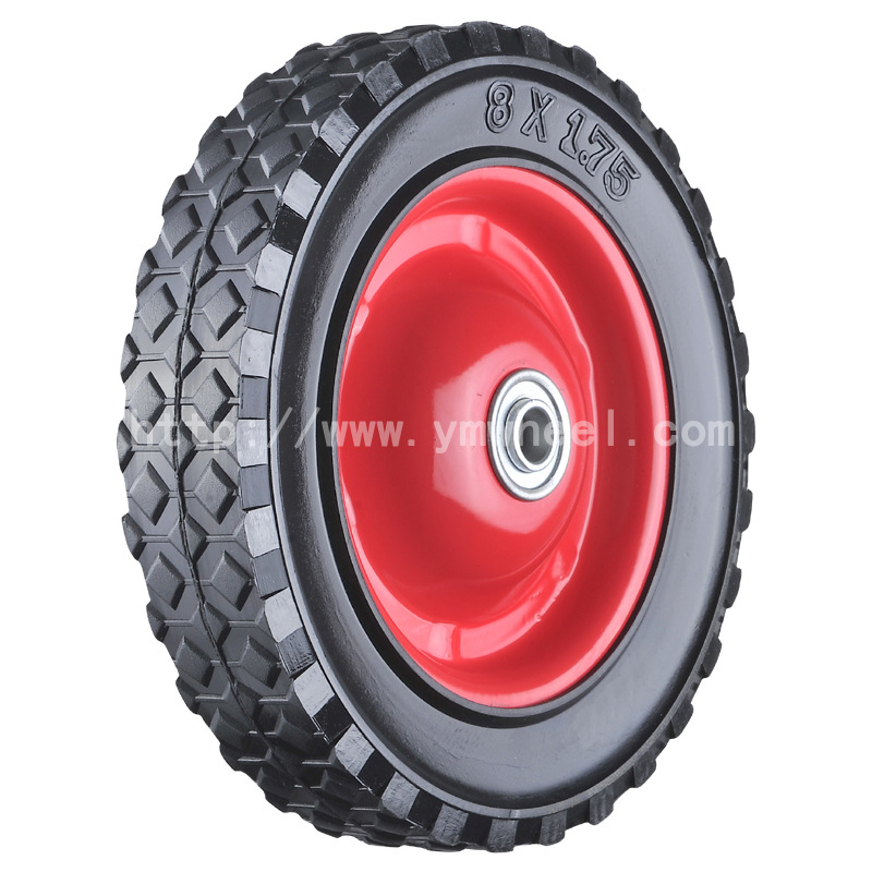 8寸发电机轮子  清洗机轮子 货架轮子 手推车实心橡胶脚轮子