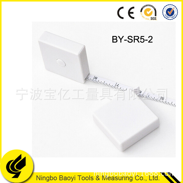 厂家供应黑白色1.5m方形ABS卷尺 卡通LOGO可定制设计PVC纤维软尺