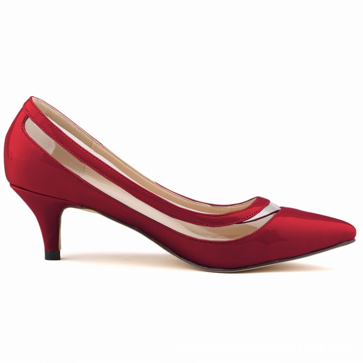 678-2 women's shoes, fashion, fashion, personality, career, OL, lacquer skin, pointed and sliced women's naked shoes.