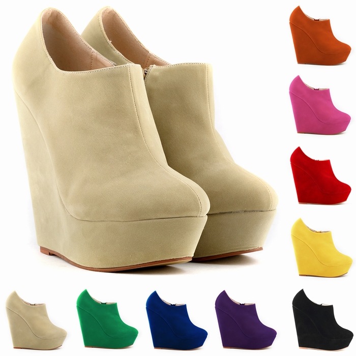 391-5Autumn and winter European and American simple flannel waterproof table slope with shallow side zipper Rome women's single boots