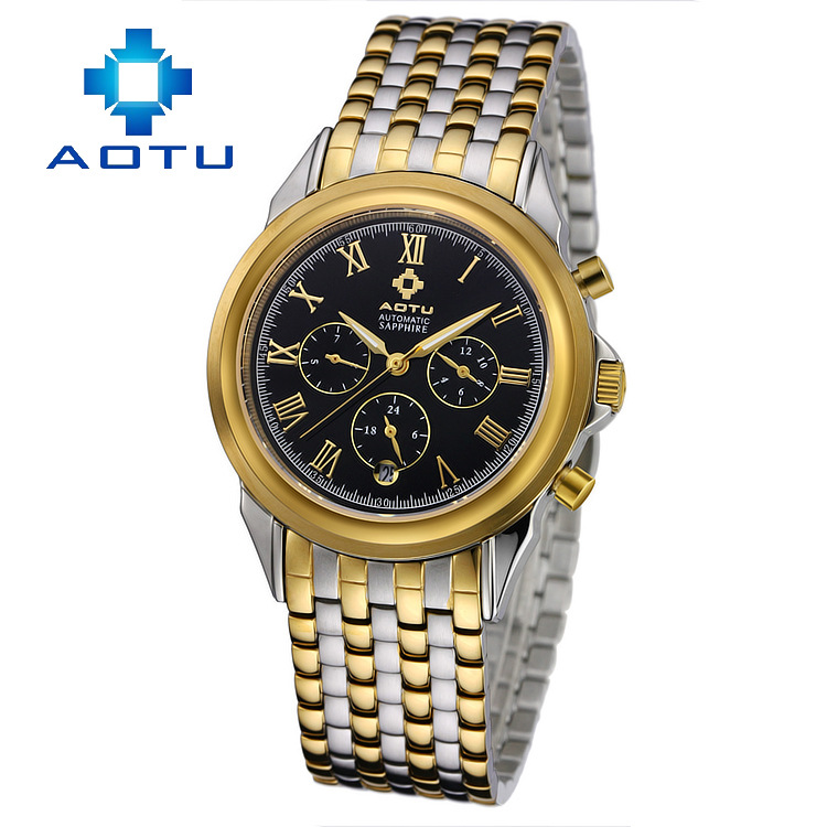 傲途正品多功能運動男士手表 防水時裝表腕表男表全自動機械表