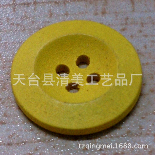 Punto hebilla de madera de color 25mm botón de borde ancho de color cuatro ojos jardín de infantes creativo bricolaje 50 por paquete