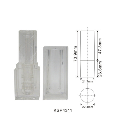 PETG 四方形 塑料 单头 口红管 唇膏管 KSP4311