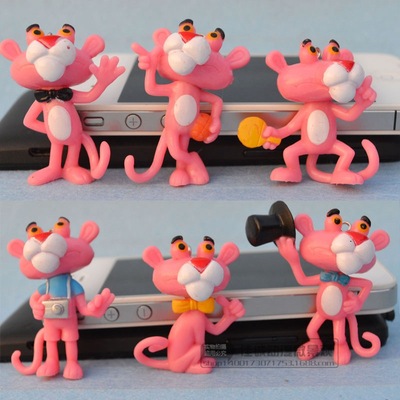 6 Decoration The Pink Panther Doll DIY personality mobile phone Accessories Toys Shake the same tune