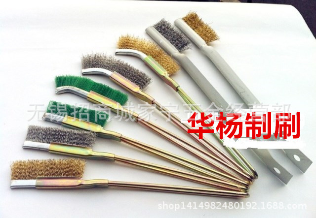 现货供应迷你钢丝刀刷 手工刷子 弯头迷你铜丝刀刷   除焊疤刀刷