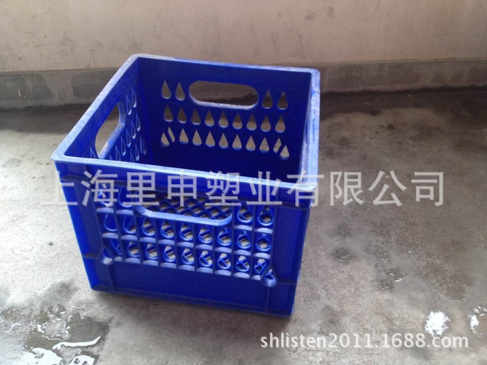 塑料箱 供应全国塑料牛奶箱 蓝色带格塑料牛奶箱 全新PE豆奶箱 浙