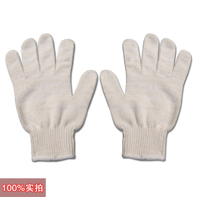 批发800G本白劳保手套 加厚 耐磨加强版 防护手套 作业手套实用