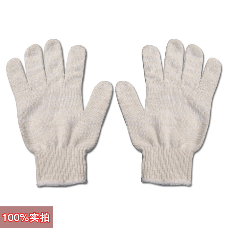 批发800G本白劳保手套 加厚 耐磨加强版 防护手套 作业手套实用