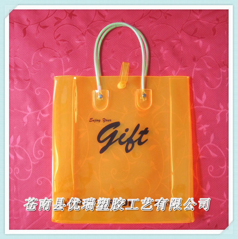 供应透明手提PVC袋 化妆品PVC包装袋 促销手拎PVC礼品