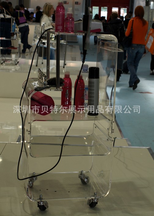 亚克力推车 餐厅手推车 透明手推车厂家定制