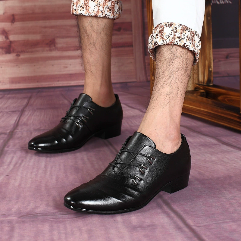 Кожаные туфли из Вэньчжоу, мужские Модные трендовые мужские туфли, новые оптовые деловые официальные мужские кожаные туфли на шнуровке 8817