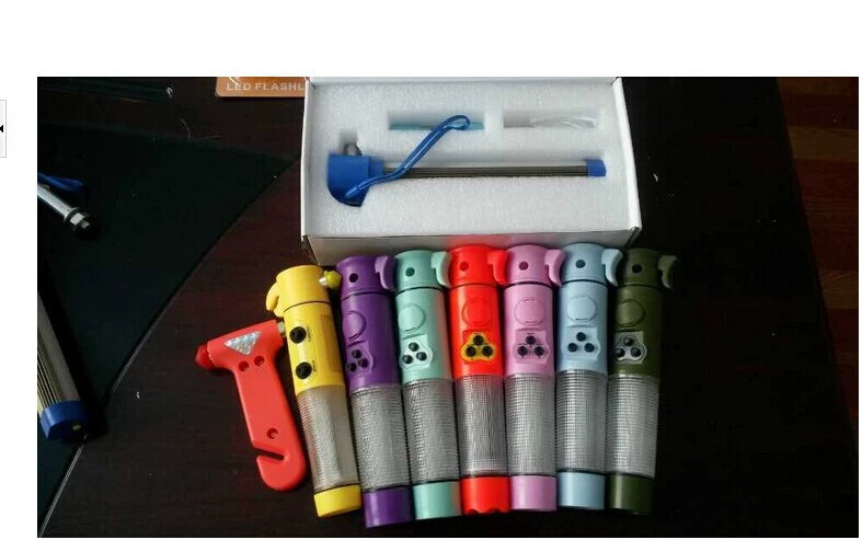 Автомобильный молоток пять-в-одном, спасательный молоток, многофункциональный фонарик с функцией сигнализации, стеклоподъемник