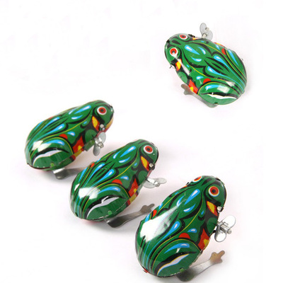 Metal frog Reminiscence Clockwork toys baby Metal frog classic Stall Toys wholesale