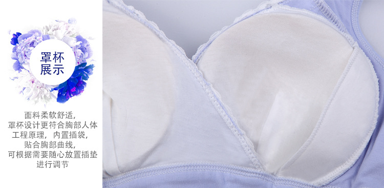non-wired vest type cross back cotton nursing bra NSXY7519