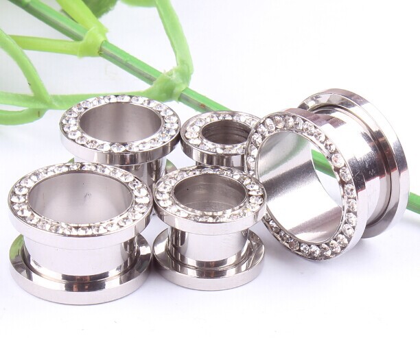 Stainless Steel Ear Expander Diamond Ear Expander European American Fashion Classic Ear Expander Silver Ear Expander detail image 8