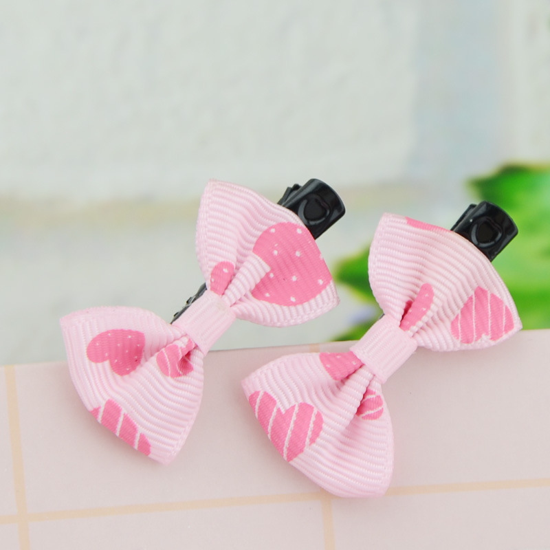 3.5CM Peach bow children Hairpin baby Hair Wafer Accessories gift Hair Ornaments Hairpin wholesale
