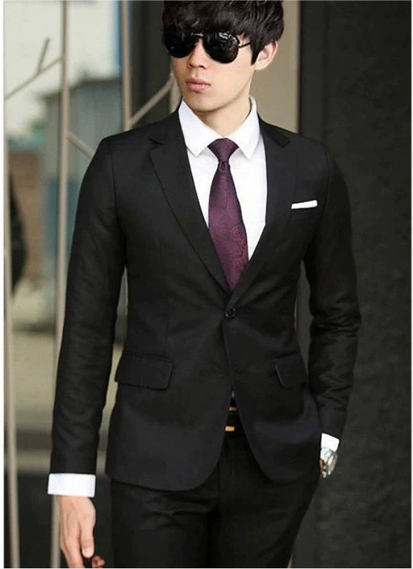 Black set, classic suit jacket, dress, 2020, Korean style, slim fit