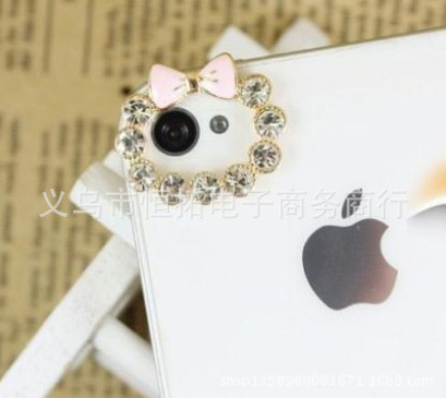 iphone4s鏡頭貼 滴油蝴蝶結手機周邊飾品配件貼鉆diy素材批發Y231