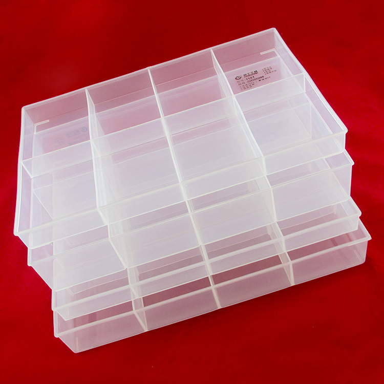 鹏工 8/12格超大无盖工具盒 螺丝盒 电子原元件盒 收纳箱 零件盒