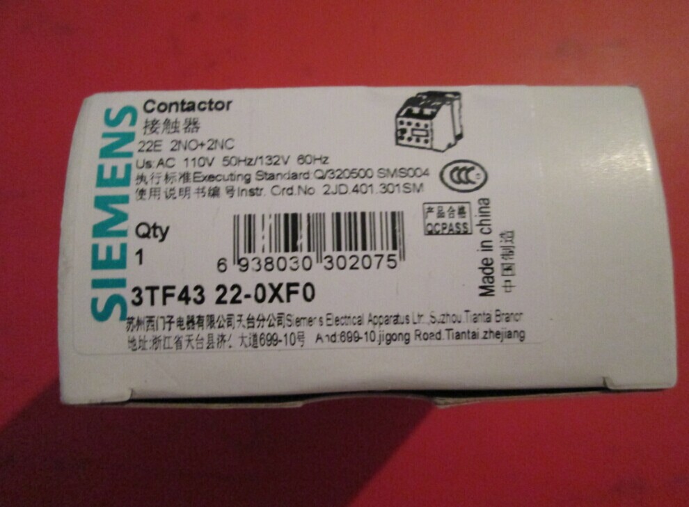  交流接触器  3TF43  22-OXFO   AC110V