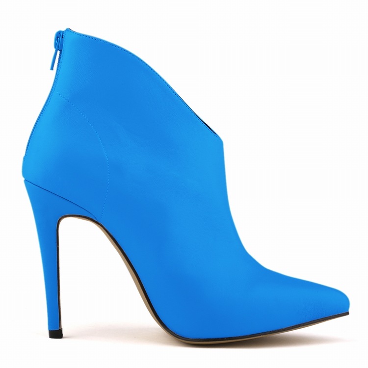769-1 New style autumn and winter European and American fashion sharp pointed high heel short single naked imitation leather women's Martin boots