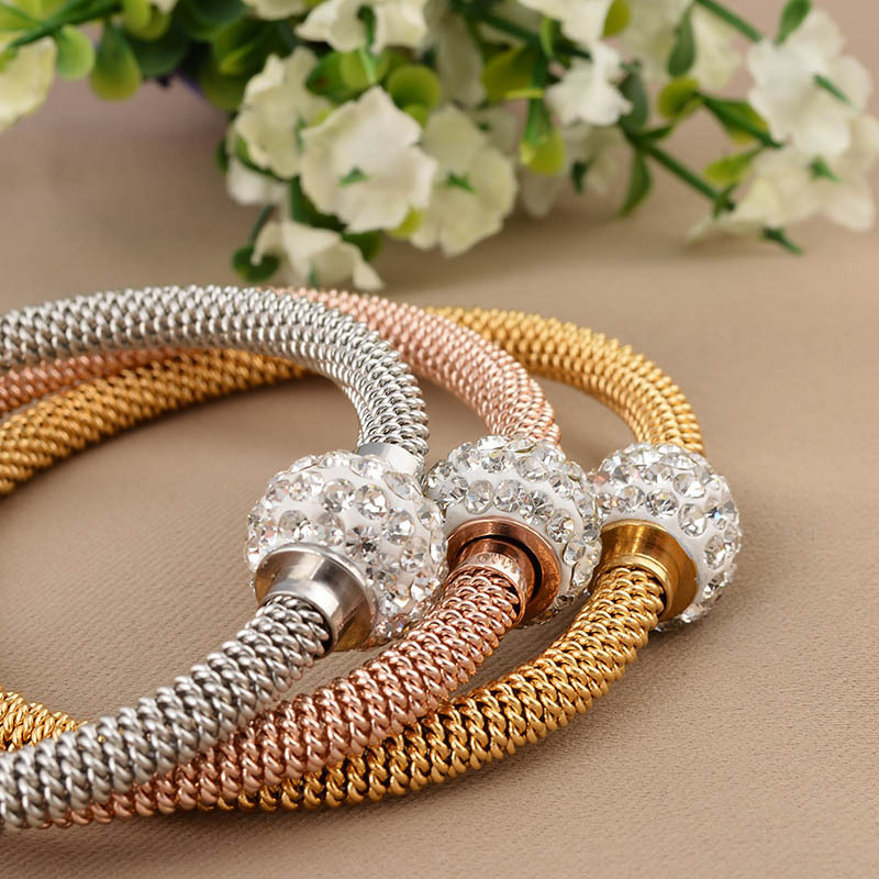 304 Stainless Steel Chain Material 18K Gold Plating Color Vacuum Plating Real Gold Plated 18K Gold Round 304 Stainless Steel Titanium Steel Elegant Waterproof Non Tarnish 304 Stainless Steel Bangle