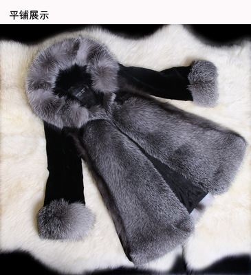 批发奢华高仿狐狸毛皮草外套 女皮草 獭兔毛中款外套|ms