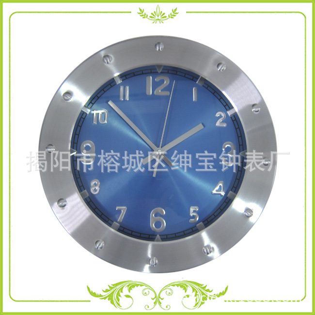Factory wholesale creative living room metal aluminum clock metal convex wall clock stereo digital quartz clock wholesale