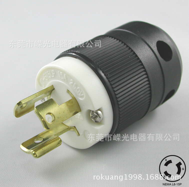 JT-615LP NEMA 防脱落插头 美国工业插头 发电机插头 NEMA L6-15P