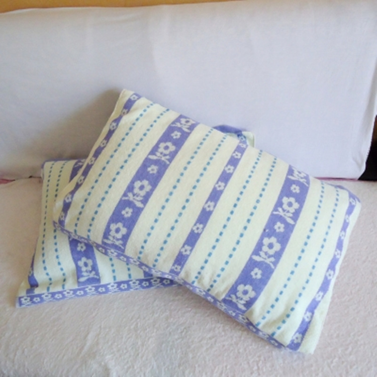 提花枕巾纯棉14支弱捻150克学生劳保福利加厚柔软吸汗厂家直销|ru