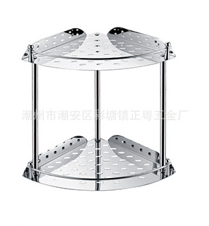 品质供应正粤不锈钢双层角架 双层转角多功能置物架 浴室厨房挂件