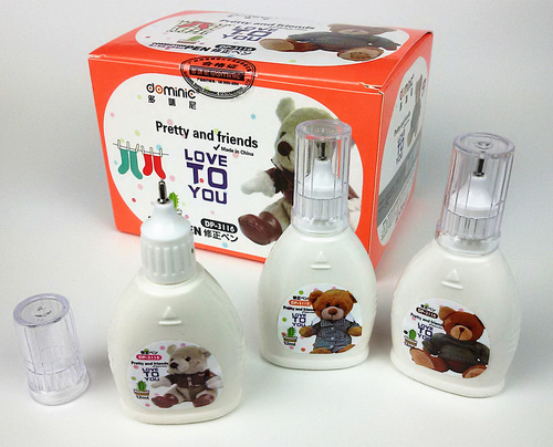 Domini 3116 student cute cartoon bear correction fluid 12ml Korean version correction fluid