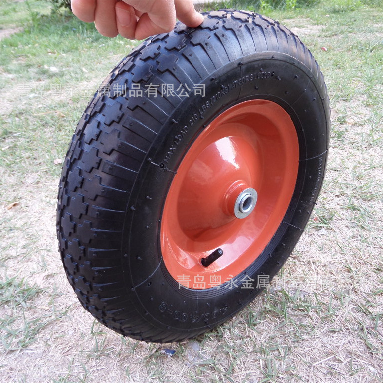 4.80/4.00-8橡胶充气轮 手推车车轮 轮子厂家 16寸宝石花气胎轮子