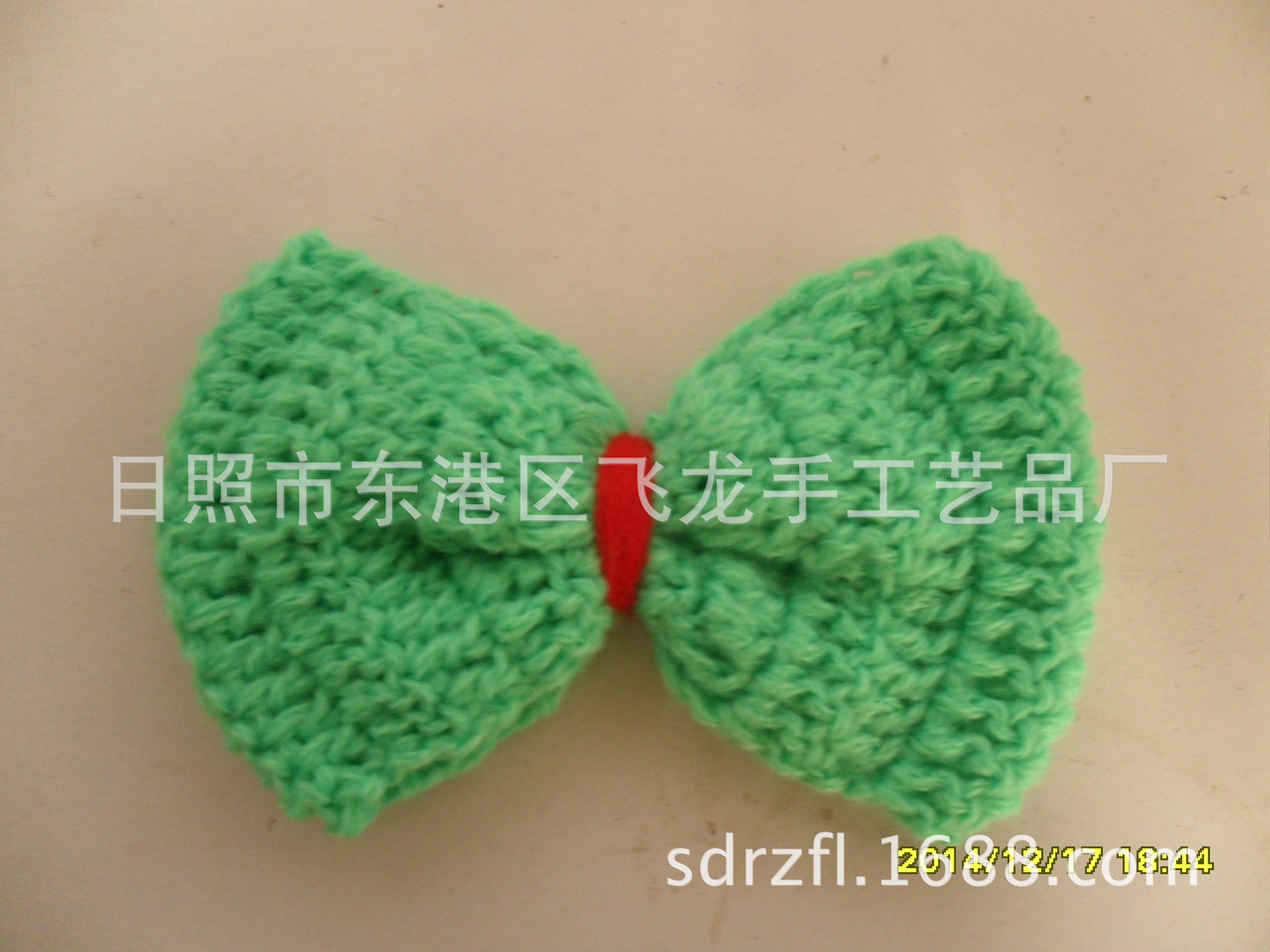 日照厂家直供手工棉线手钩花。蝴蝶结花。帽子花，鞋花。