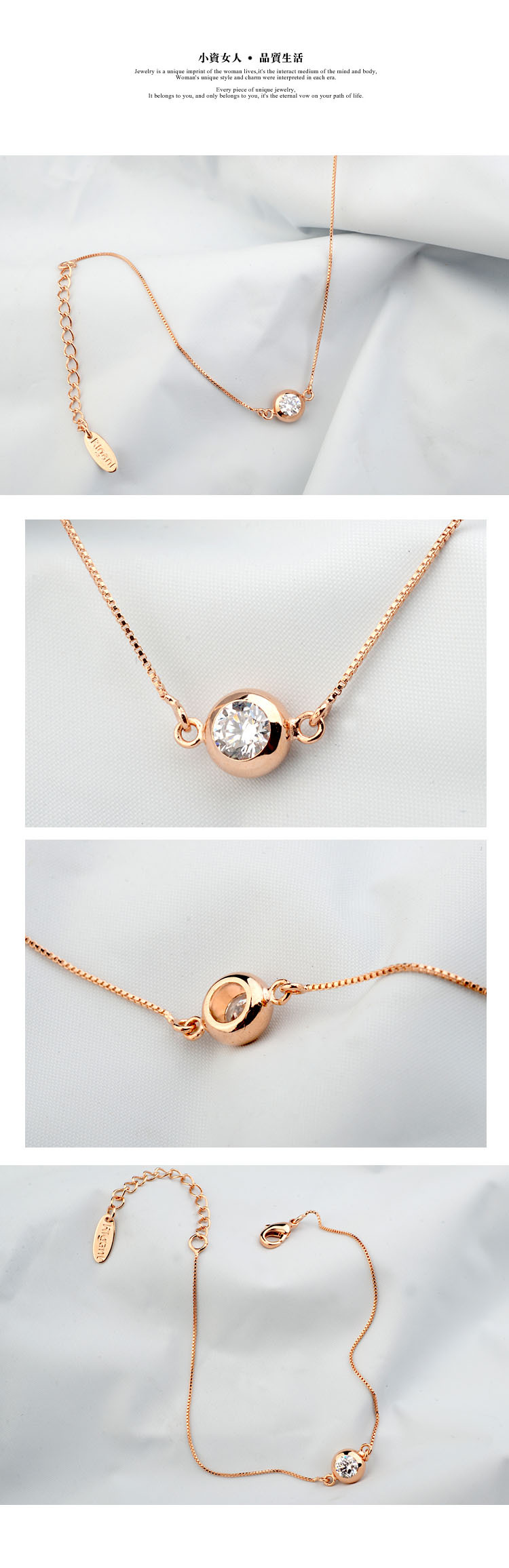 Korean fashion trend single diamond bracelet simple jewelry new jewelrypicture1