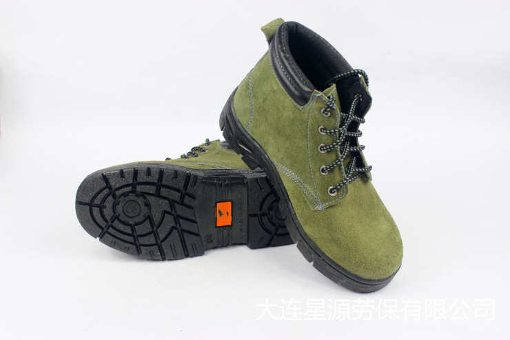 劳保鞋防砸防刺穿男皮钢包头高帮反绒安全鞋女翻毛轮胎底