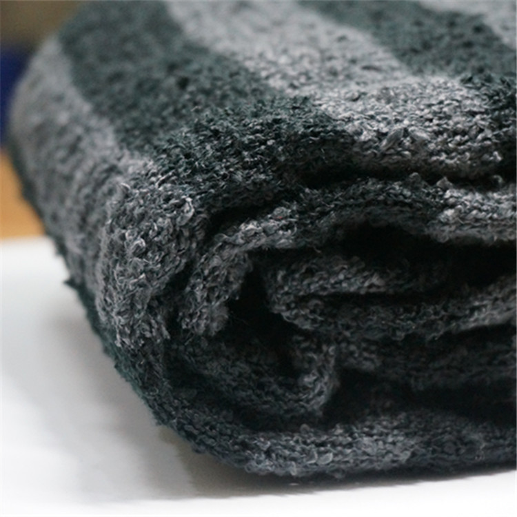 圈圈针织布，2021男装面料，条纹针织布，粗针面料