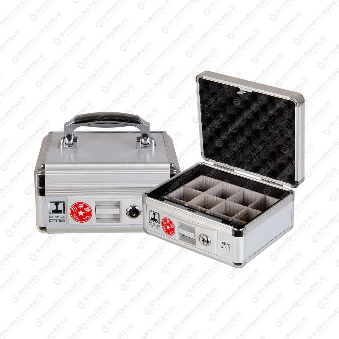 Hvilog@辉隆12格手提12格印章收纳盒 印章多功能收纳箱8格 |ru