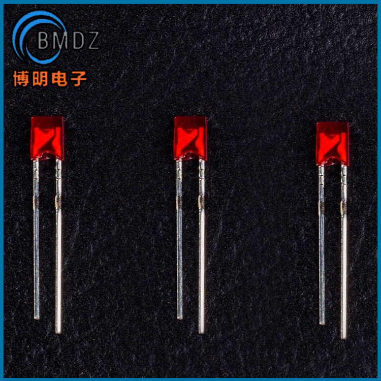 5MM无边红光短脚 F5圆头无边白发红高亮led灯珠直插LED发光二极管