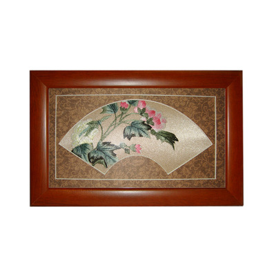 拉丁木刺绣装手工刺绣荷花真丝工艺画 手工刺绣现货字画批发|ms