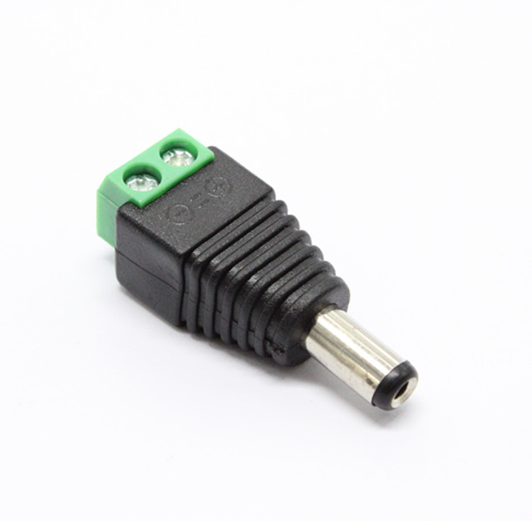 Connector绿色端子DC 5.5 2.1mm dc公免焊接头 12V电源头监控配件