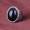 Round ring with stone, metal accessory, props, jewelry, with gem, wholesale