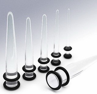 Trendy Acrylic Ear Expander Clear Pointed Cone Ear Stretcher Non-Mainstream Auricle Piercing Jewelry detail image 9
