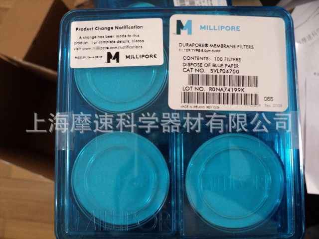 MILLIPORE PVDF滤膜亲水5.0 UM白色光面svlp04700新老包装
