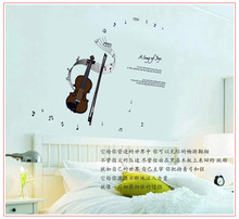 diy墙贴7180小提琴自粘时尚即时贴纸五代可移除创意背景装饰