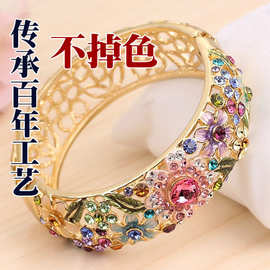 供应北京景泰蓝手镯韩版镂空珐琅镀金饰品韩版复古首饰民族风首饰